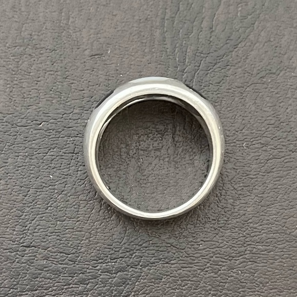 Vintage sterling silver 925 black onyx and mother of pearl ring Size 5.75 - Picture 8 of 10